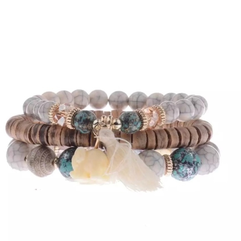 SALE ❗️ Set Wooden Bracelet - Picture 2 of 2